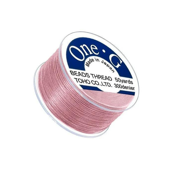 Toho One-G 0.2mm 50yd Beading Thread Pink Beadacious