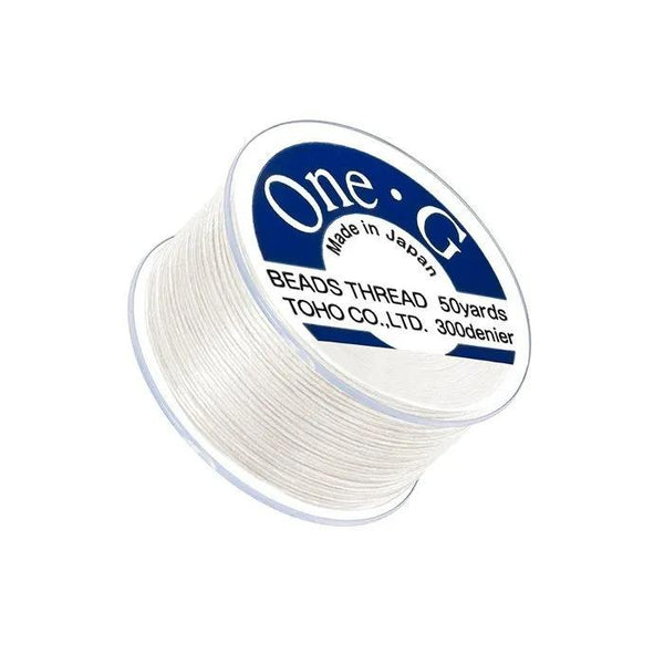 Toho One-G 0.2mm 50yd Beading Thread White Beadacious