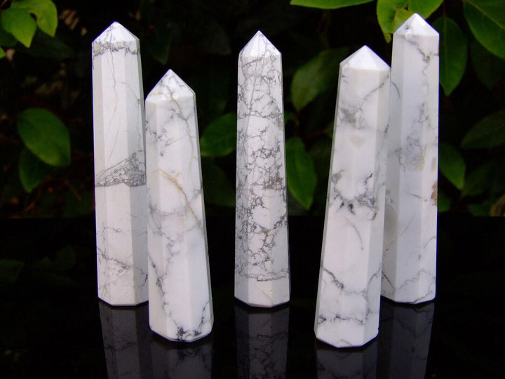 White Howlite Obelisk Handmade Tower Polished Natural Gemstone Beadacious