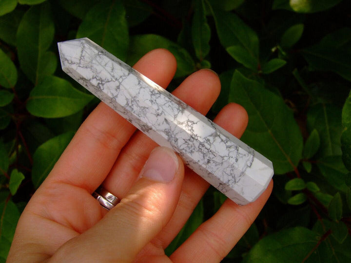 White Howlite Obelisk Handmade Tower Polished Natural Gemstone Beadacious