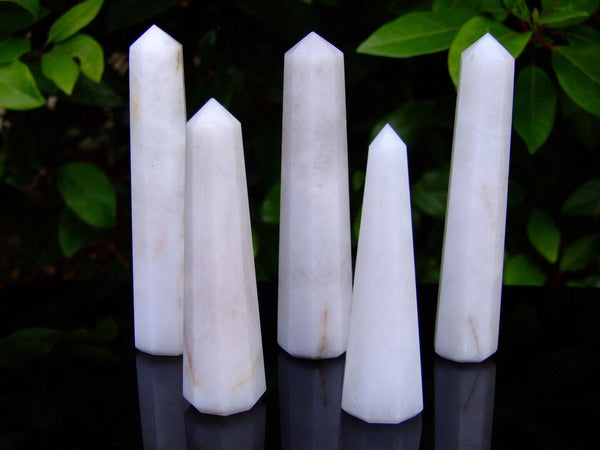 White Jasper Obelisk Handmade Tower Polished Natural Gemstone Beadacious