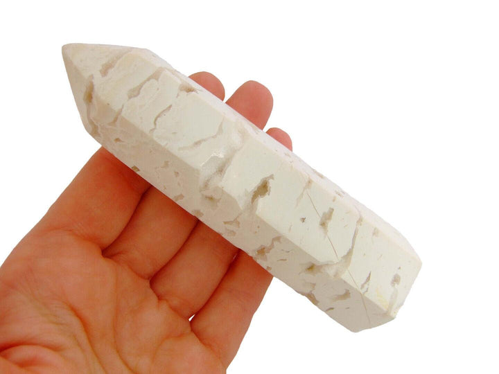 White Plume Agate Obelisk Handmade Tower Polished Natural Gemstone Beadacious