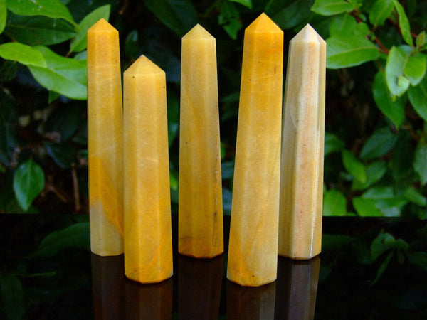 Yellow Jasper Obelisk Handmade Tower Polished Natural Gemstone Beadacious