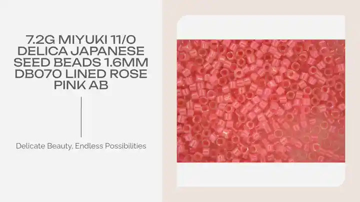 7.2g MIYUKI 11/0 Delica Japanese Seed Beads 1.6mm DB070 Lined Rose Pink AB by@Outfy