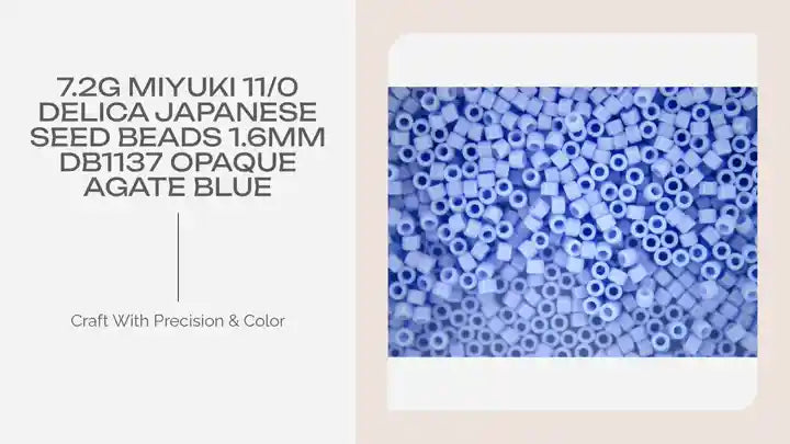 7.2g MIYUKI 11/0 Delica Japanese Seed Beads 1.6mm DB1137 Opaque Agate Blue by@Outfy
