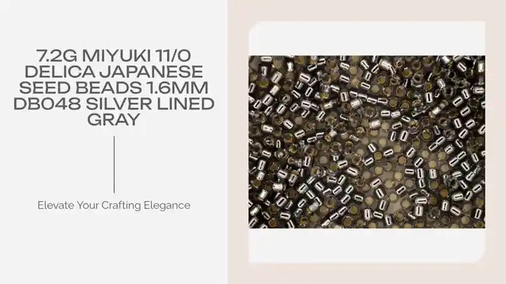 7.2g MIYUKI 11/0 Delica Japanese Seed Beads 1.6mm DB048 Silver Lined Gray by@Outfy