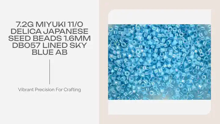 7.2g MIYUKI 11/0 Delica Japanese Seed Beads 1.6mm DB057 Lined Sky Blue AB by@Outfy