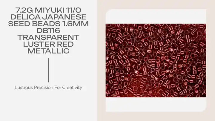 7.2g MIYUKI 11/0 Delica Japanese Seed Beads 1.6mm DB116 Transparent Luster Red Metallic by@Outfy