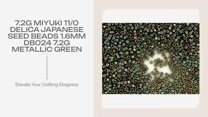 7.2g MIYUKI 11/0 Delica Japanese Seed Beads 1.6mm DB024 7.2g Metallic Green by@Outfy