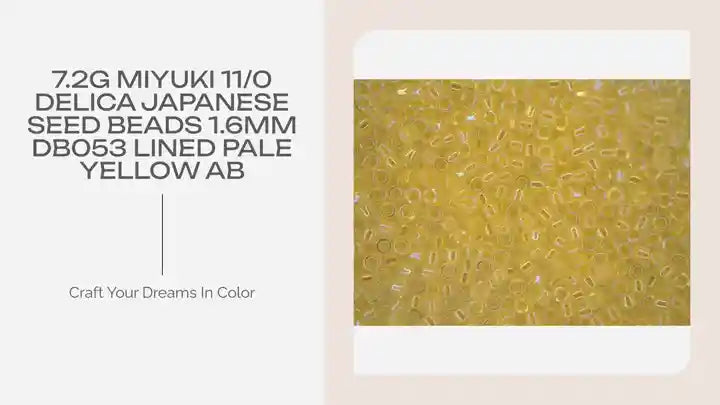 7.2g MIYUKI 11/0 Delica Japanese Seed Beads 1.6mm DB053 Lined Pale Yellow AB by@Outfy