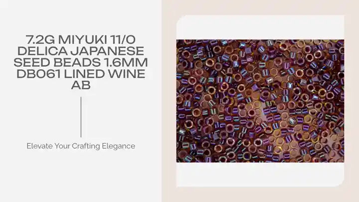 7.2g MIYUKI 11/0 Delica Japanese Seed Beads 1.6mm DB061 Lined Wine AB by@Outfy