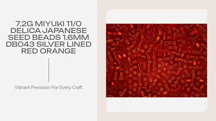 7.2g MIYUKI 11/0 Delica Japanese Seed Beads 1.6mm DB043 Silver Lined Red Orange by@Outfy