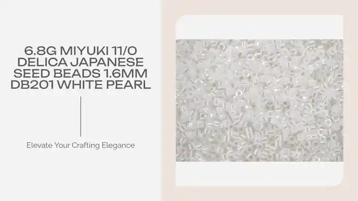 6.8g MIYUKI 11/0 Delica Japanese Seed Beads 1.6mm DB201 White Pearl by@Outfy