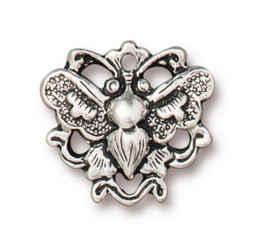 TierraCast Link 17x16mm 1.5mm Loop Butterfly Antique Silver Jewellery Making